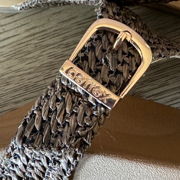 Aetrex Kate Thong Wedge Sandals Brown Woven - Picture 5 of 12